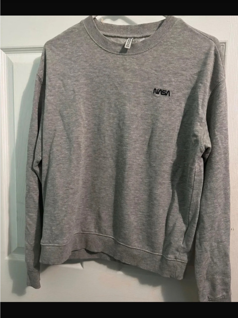 Embroidered Grey Crewneck Sweatshirt